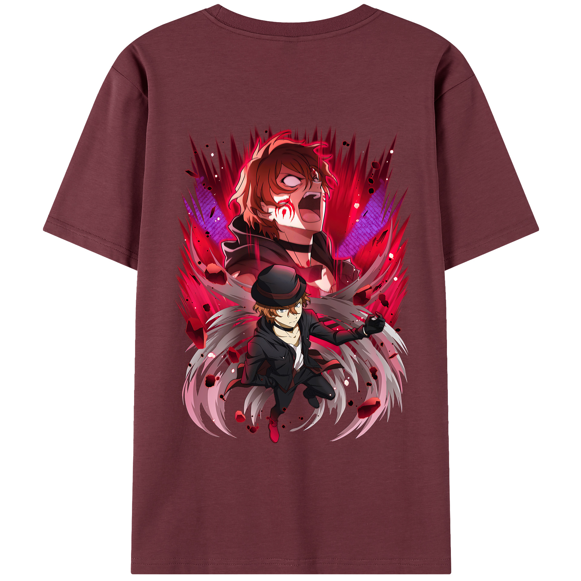（画像用） 文豪ストレイドッグス Bungo Stray Dogs 綿100％半袖Tシャツ（背面プリント）